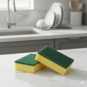 Estropajo con esponja Cidal fibra verde, paquete 6 unidades