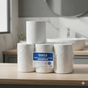 D5023 Bobina secamanos gofrada pasta 2h, 140 metros, fardo 6 bobinas